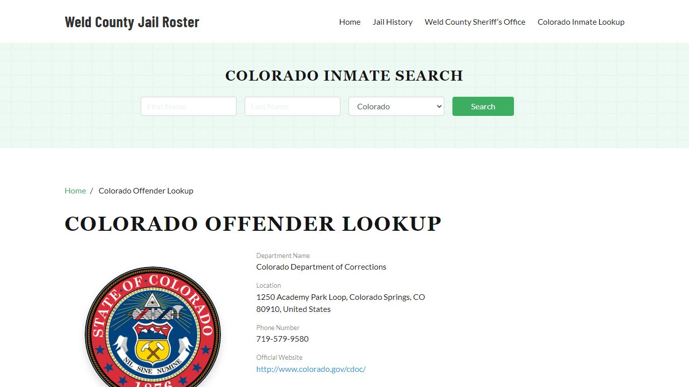 Colorado Inmate Search, Jail Rosters
